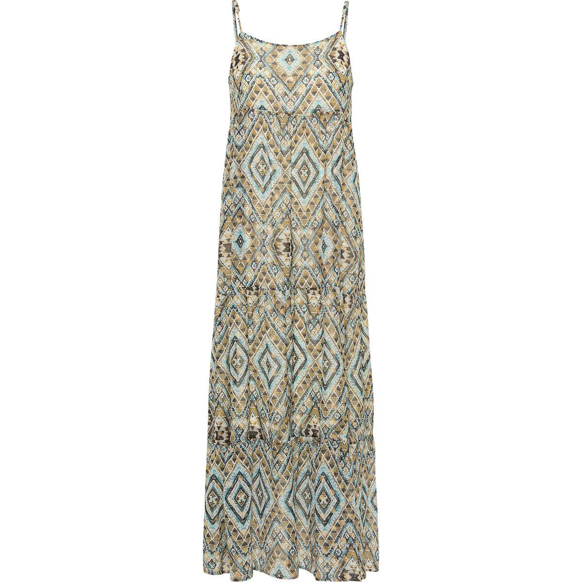 IZIA Maxikleid mit Spaghettiträgern Damen Blau Gold