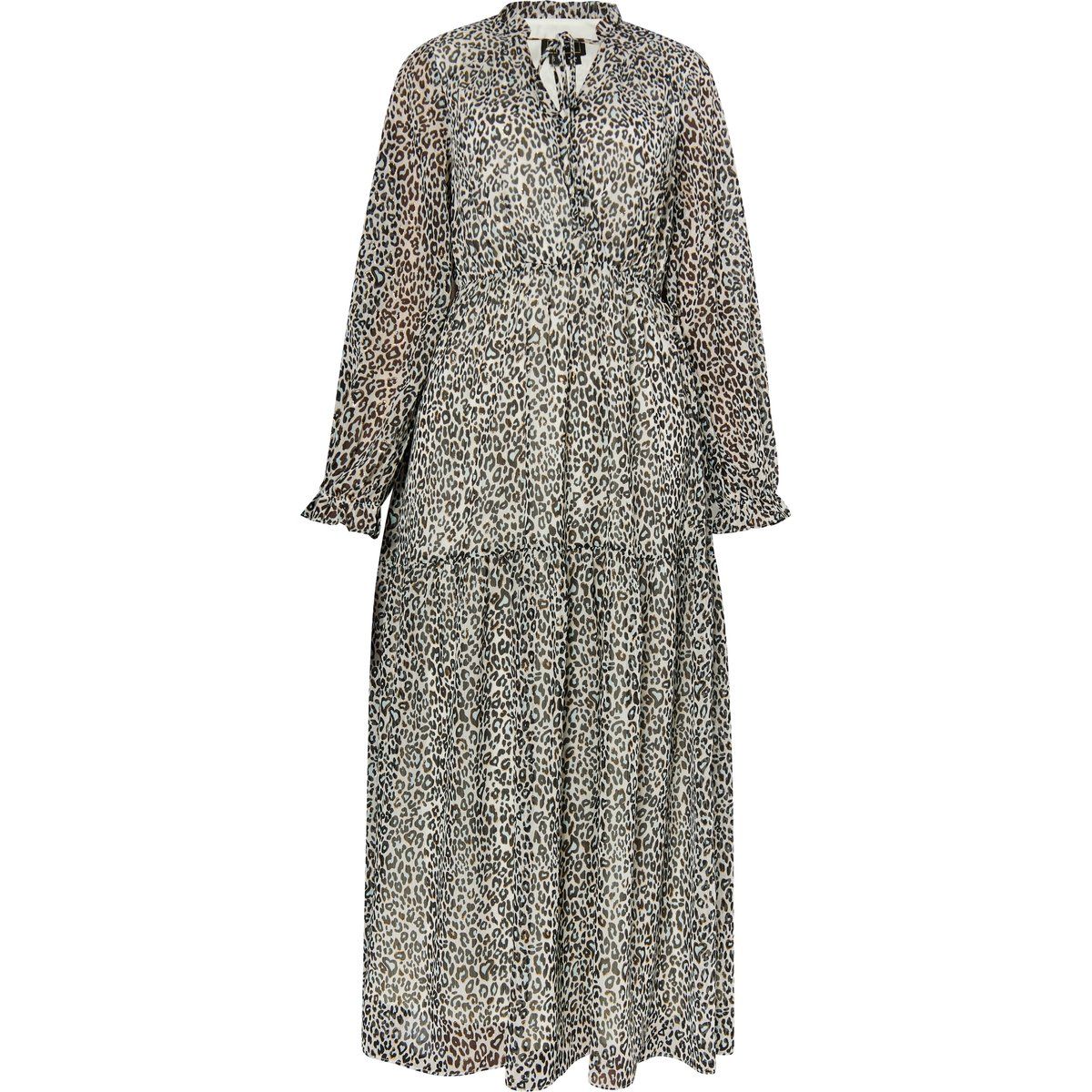 Maxikleid aus Chiffon mit Leopardenmuster