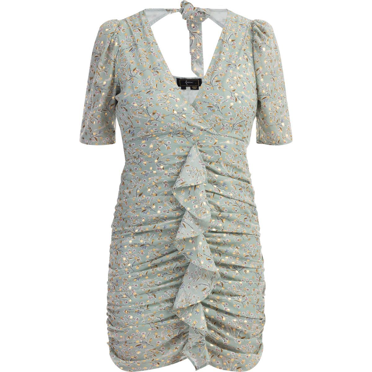 Faina Drapiertes Kleid Damen Grün Mehrfarbig
