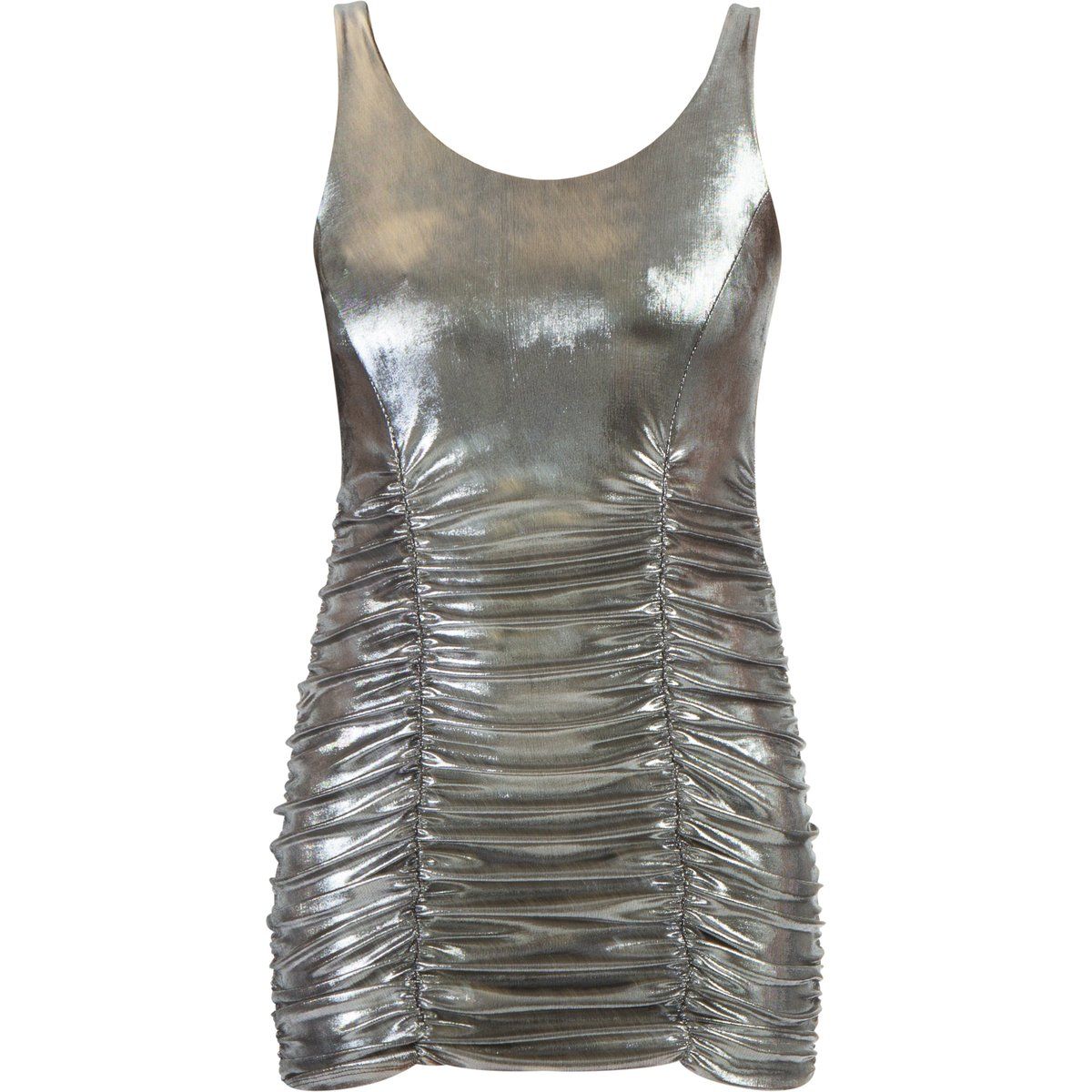 Faina Strick-Trägerkleid mini Damen Schwarz Metallic