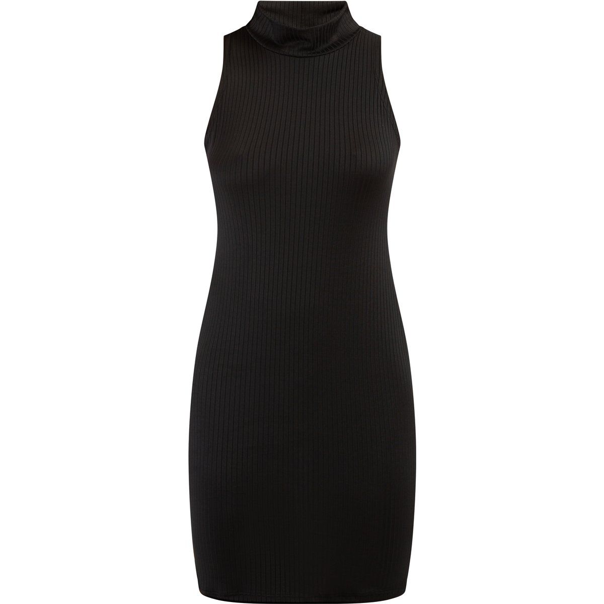 Ärmelloses geripptes Strick-Minikleid