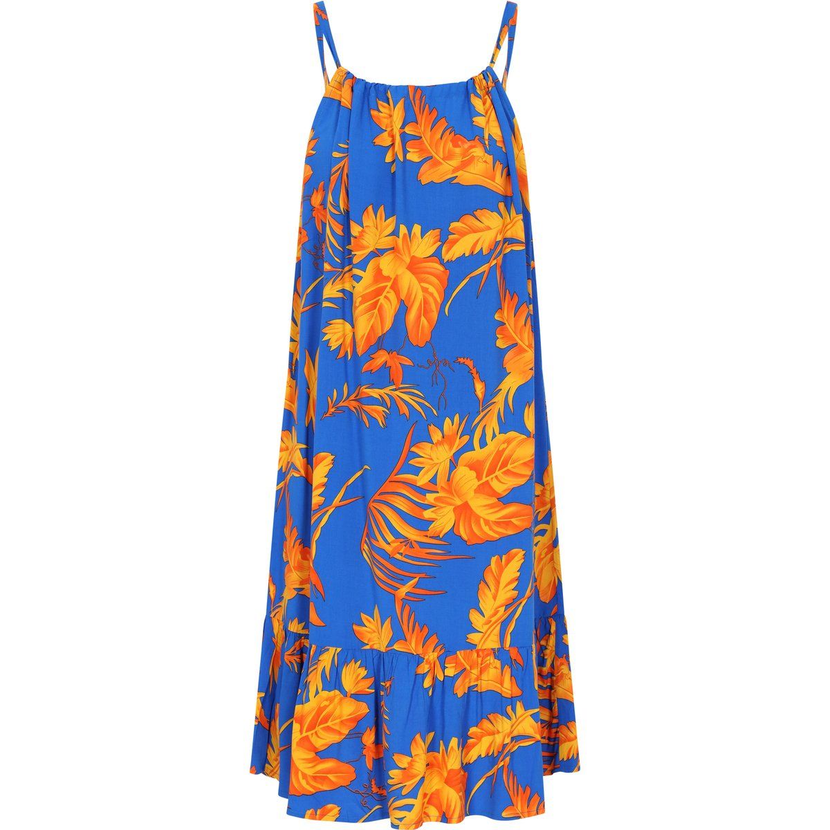 Ärmelloses Maxikleid mit Blumendruck