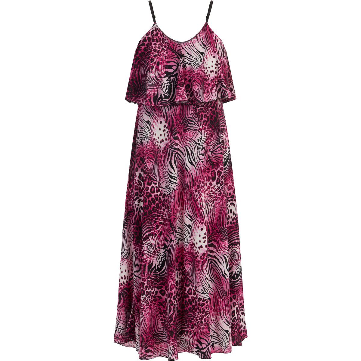Faina Maxikleid mit Animal-Print Damen Rosa