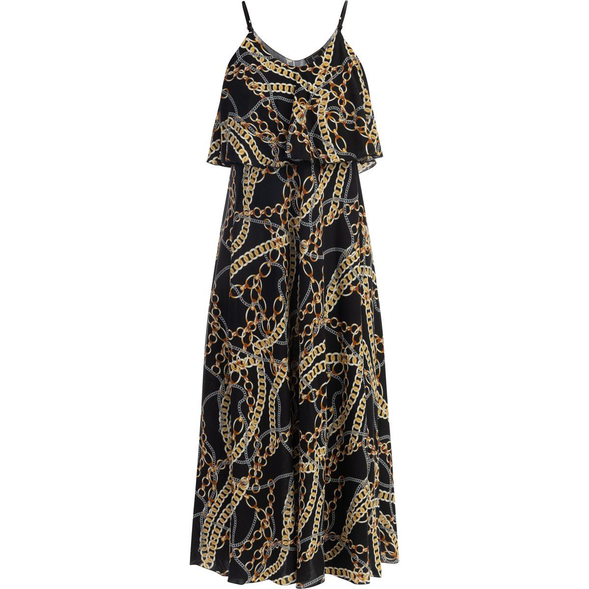 Faina Maxikleid mit Allover-Print Damen schwarz