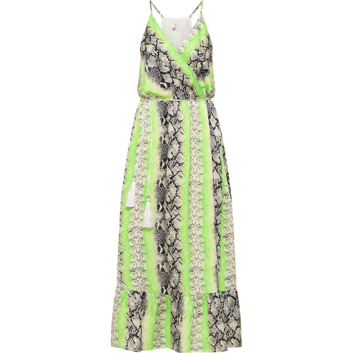 IZIA Maxikleid mit Schlangen-Print Damen Grün Mehrfarbig
