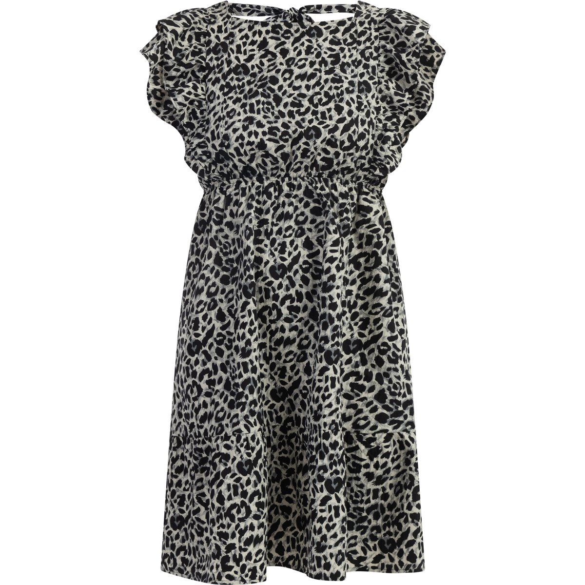 Faina Midikleid mit Leoprint Damen Grau Leo
