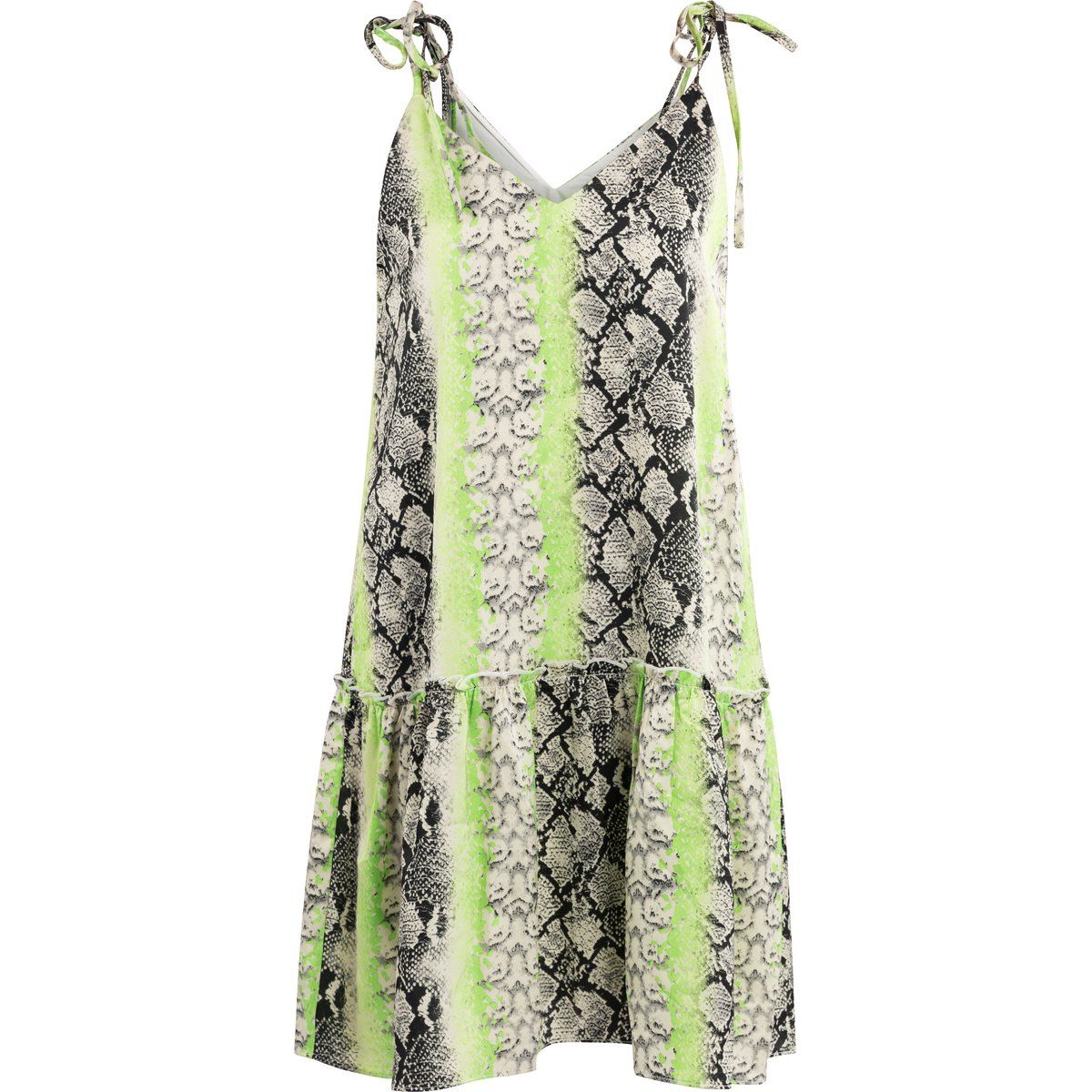 IZIA Minikleid mit Schlangenprint Damen Grün Mehrfarbig