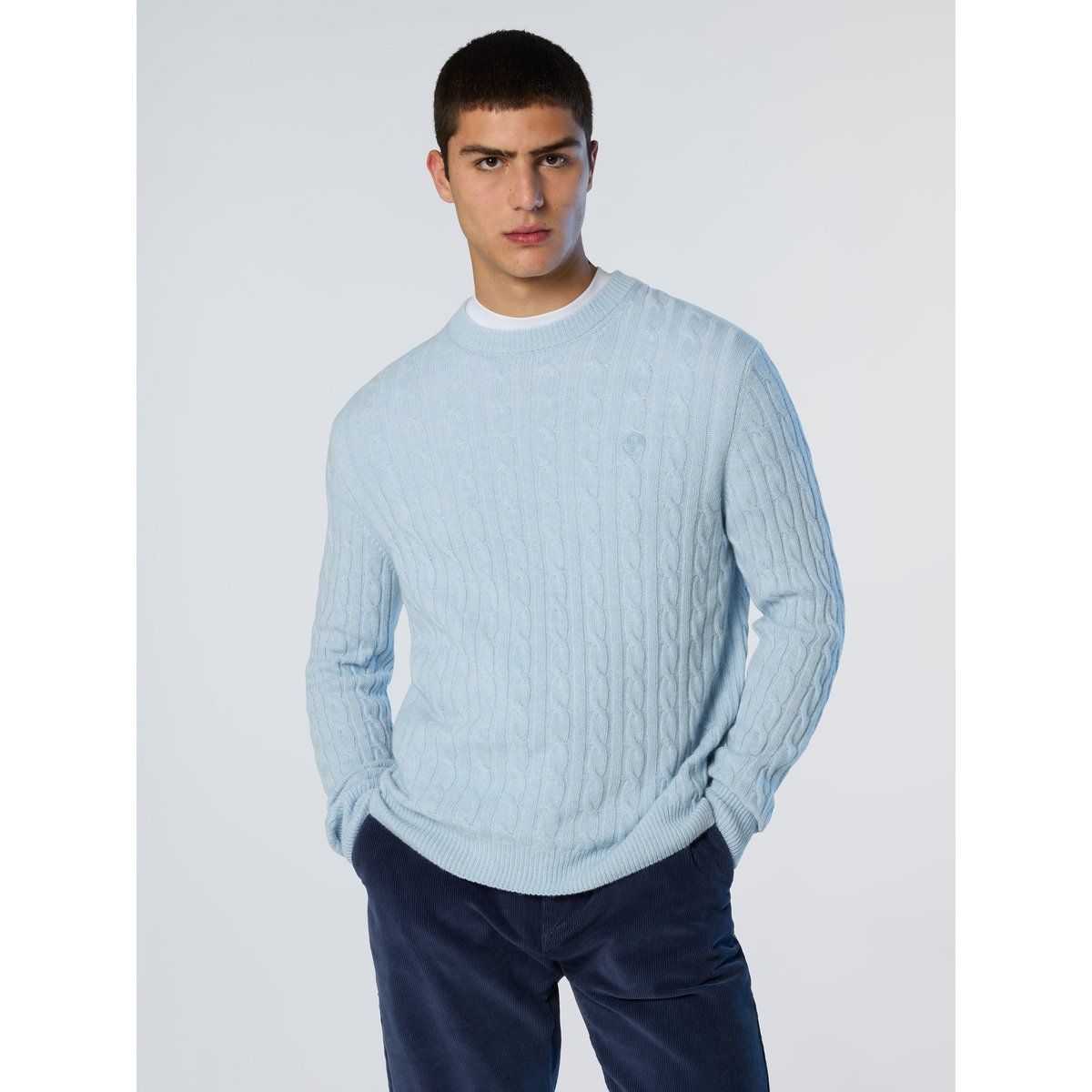 Zopfmuster Rundhals Pullover