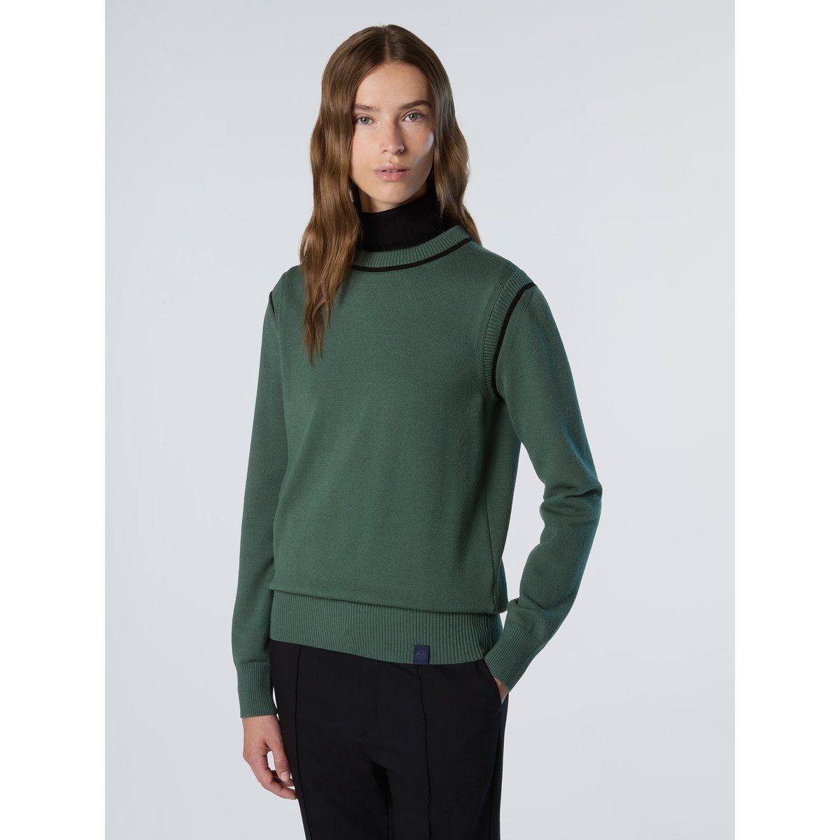 Grüner Milano Strickpullover aus Viskosemischung