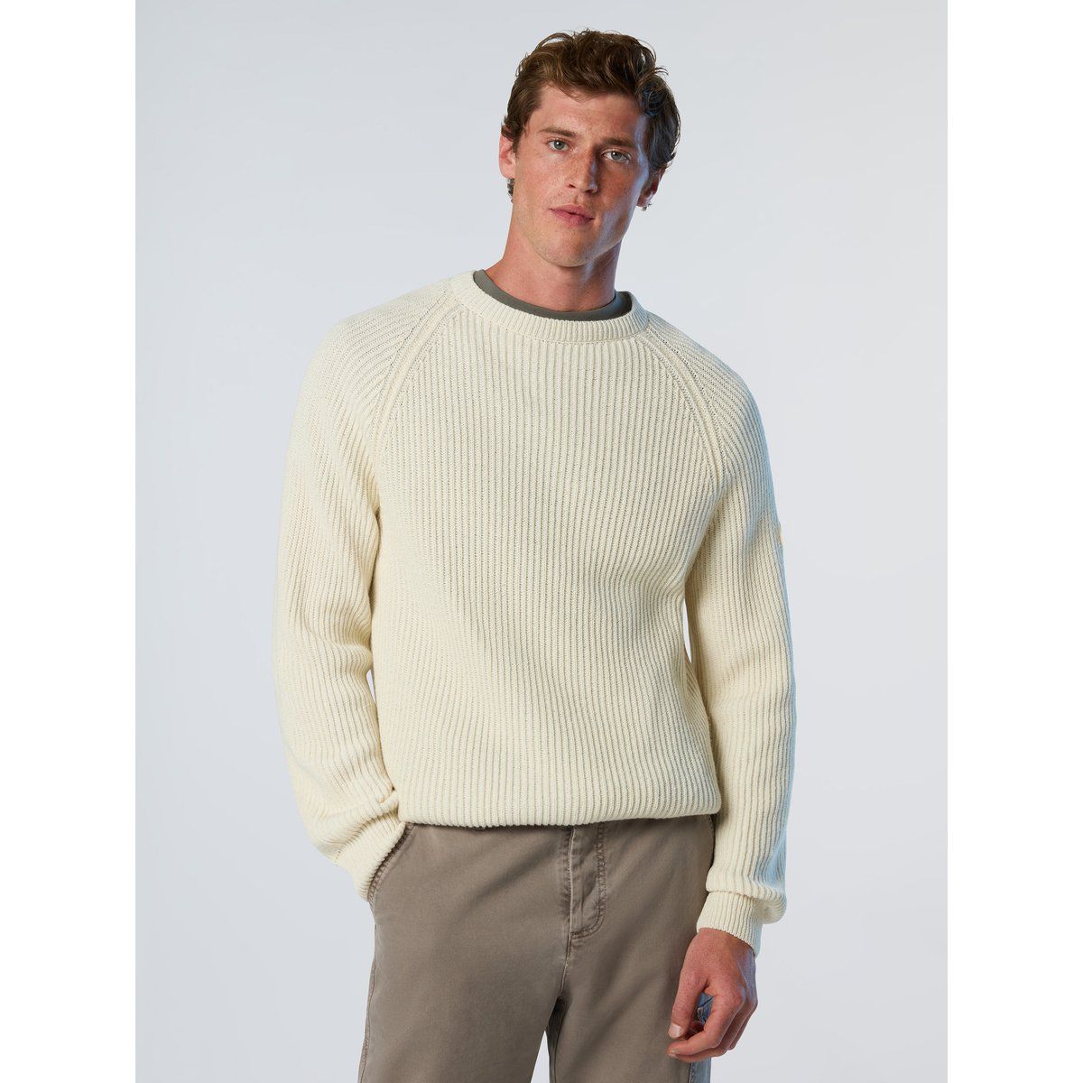 Fischer Rippstrick Pullover mit Rundhalsausschnitt