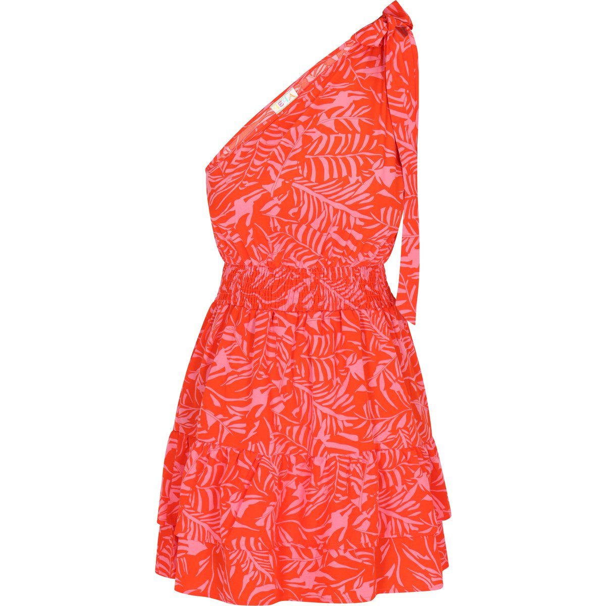 One-Shoulder Rüschen Minikleid