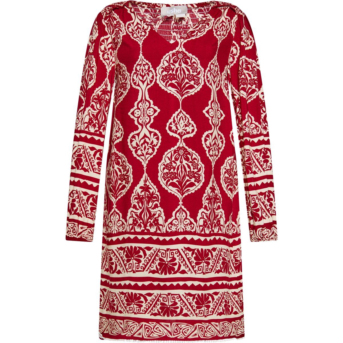 Bedrucktes Midikleid mit Botanikmuster