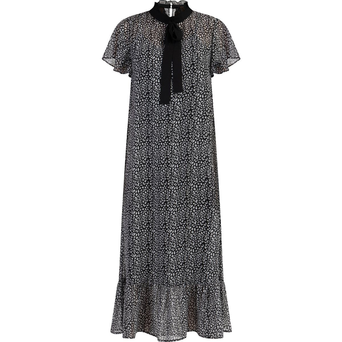 Faina Midikleid aus Chiffon Damen schwarz weiss