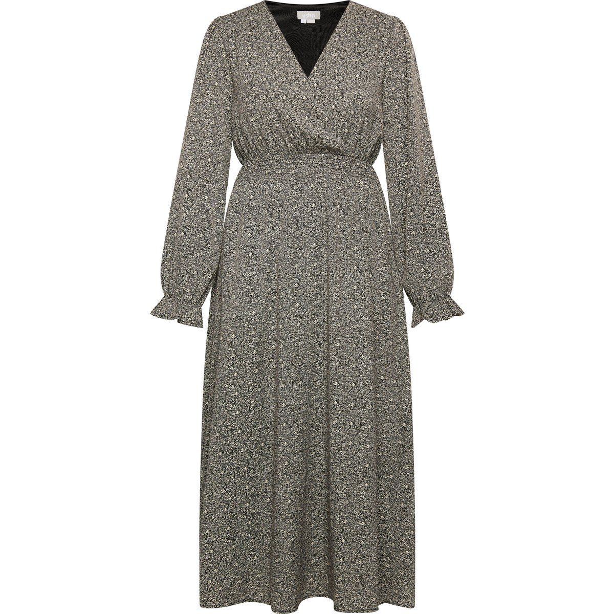 Bedrucktes Midikleid mit langen Ärmeln