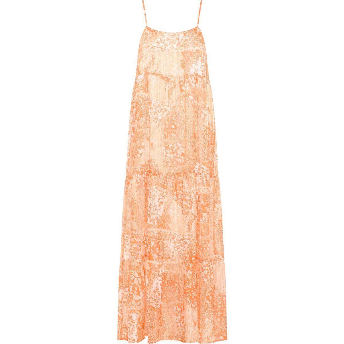 IZIA Maxikleid Damen Orange Weiss