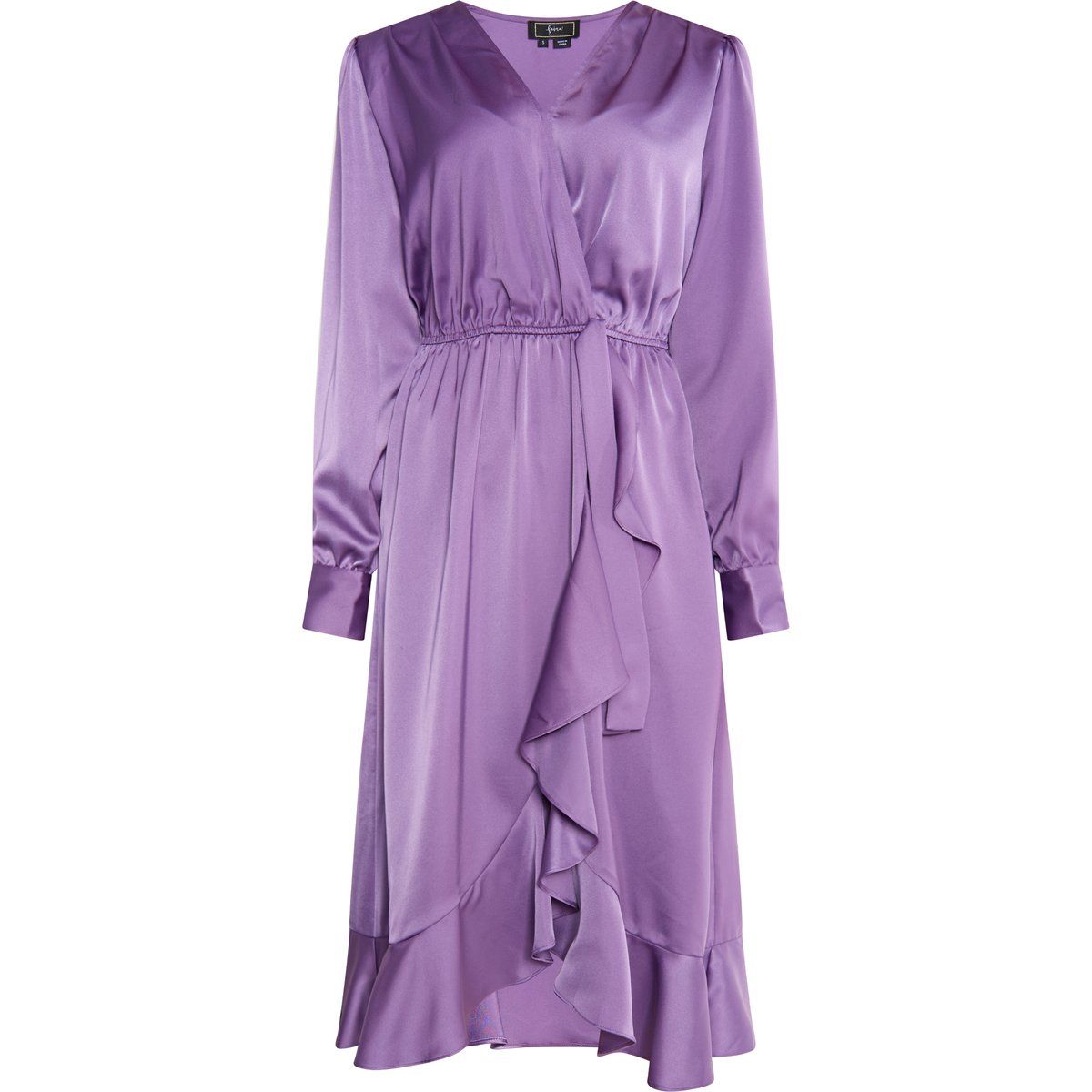 Elegantes Midi-Wickelkleid mit Rüschenbesatz