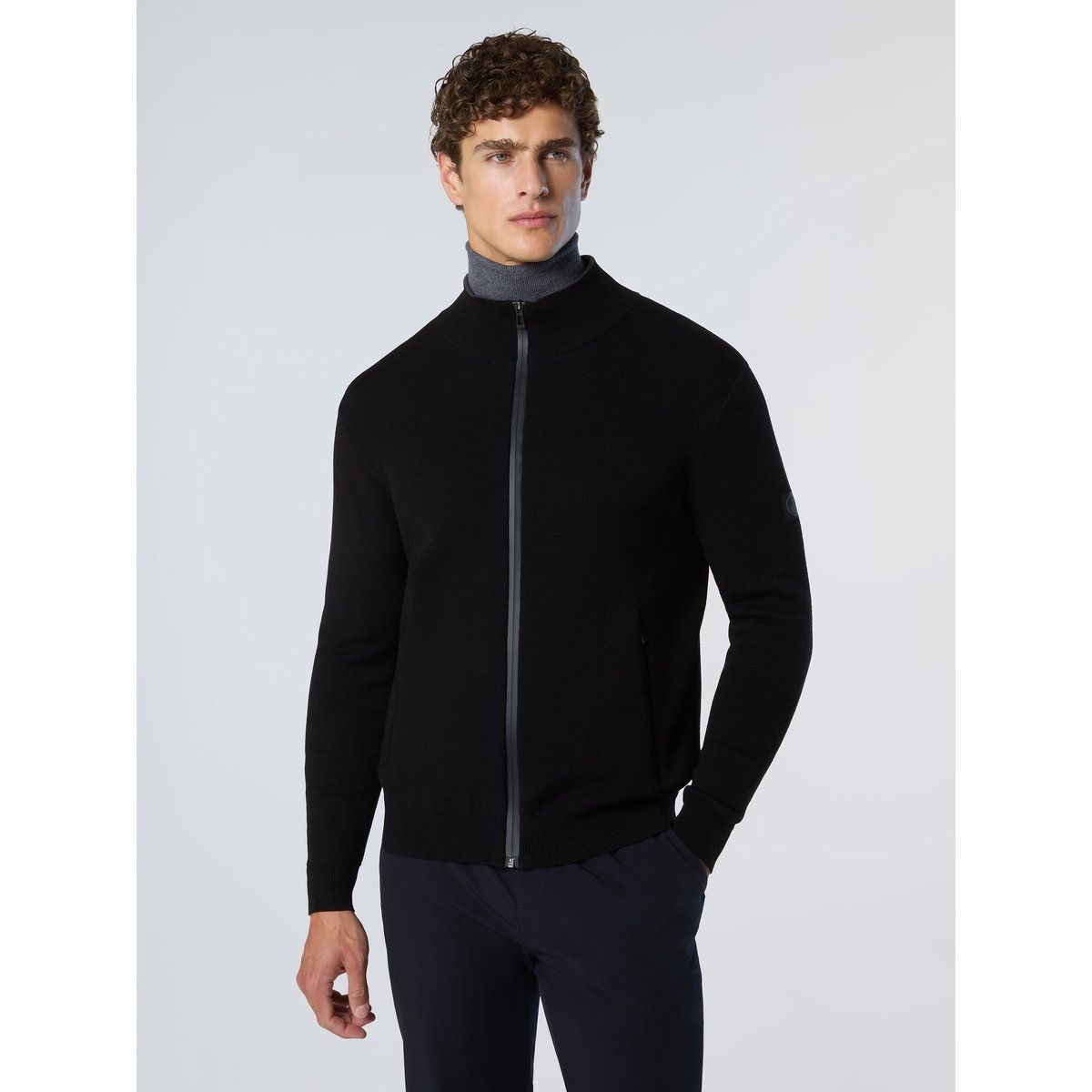 Herren Strickjacke mit durchgehendem Reißverschluss