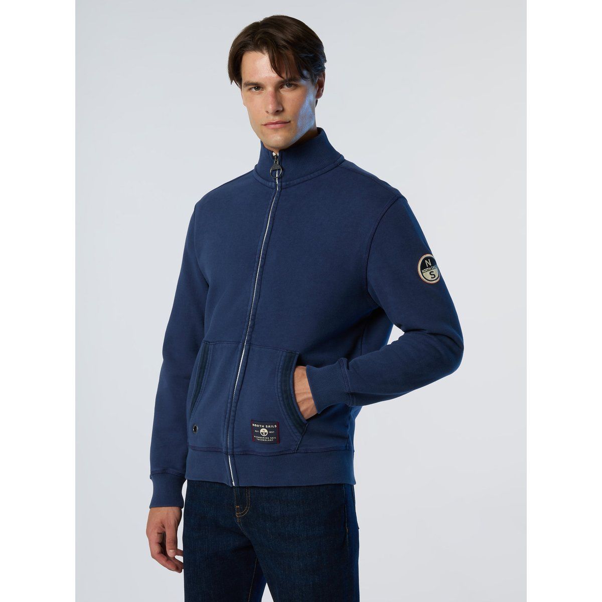 Archiv-inspirierte Sweatshirt-Jacke mit Reißverschluss