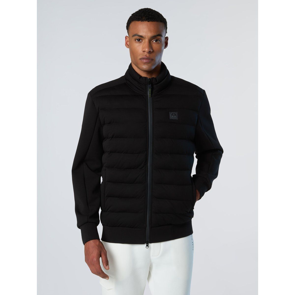 Hybrid Jacke mit wattierter Vorderseite