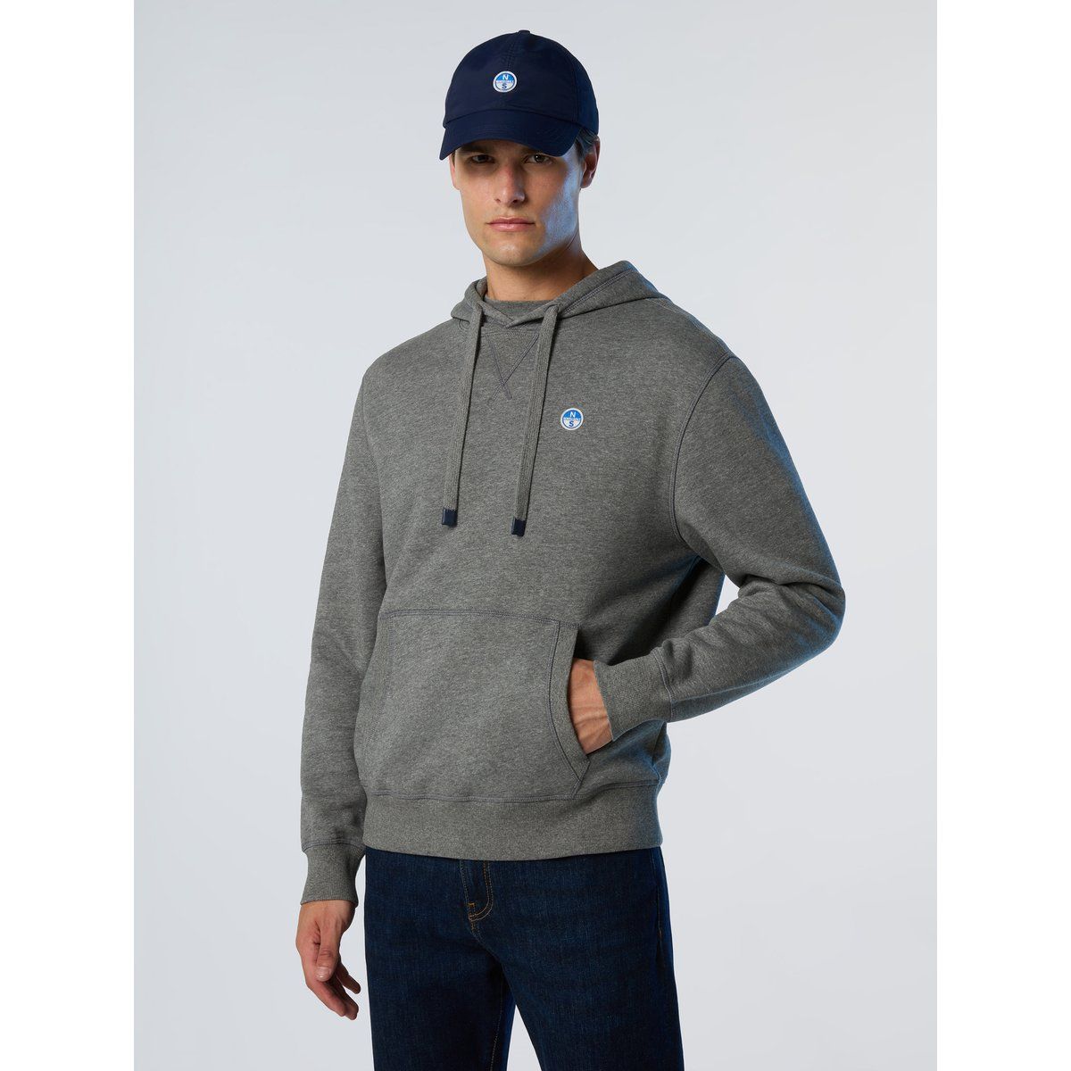 Klassischer Baumwoll-Hoodie mit Logo-Patch