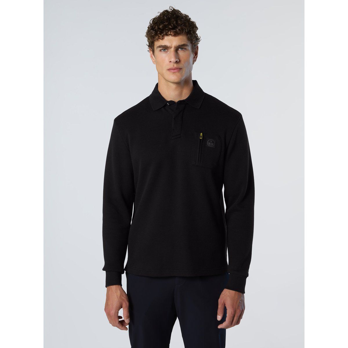 Langarm-Piqué-Poloshirt