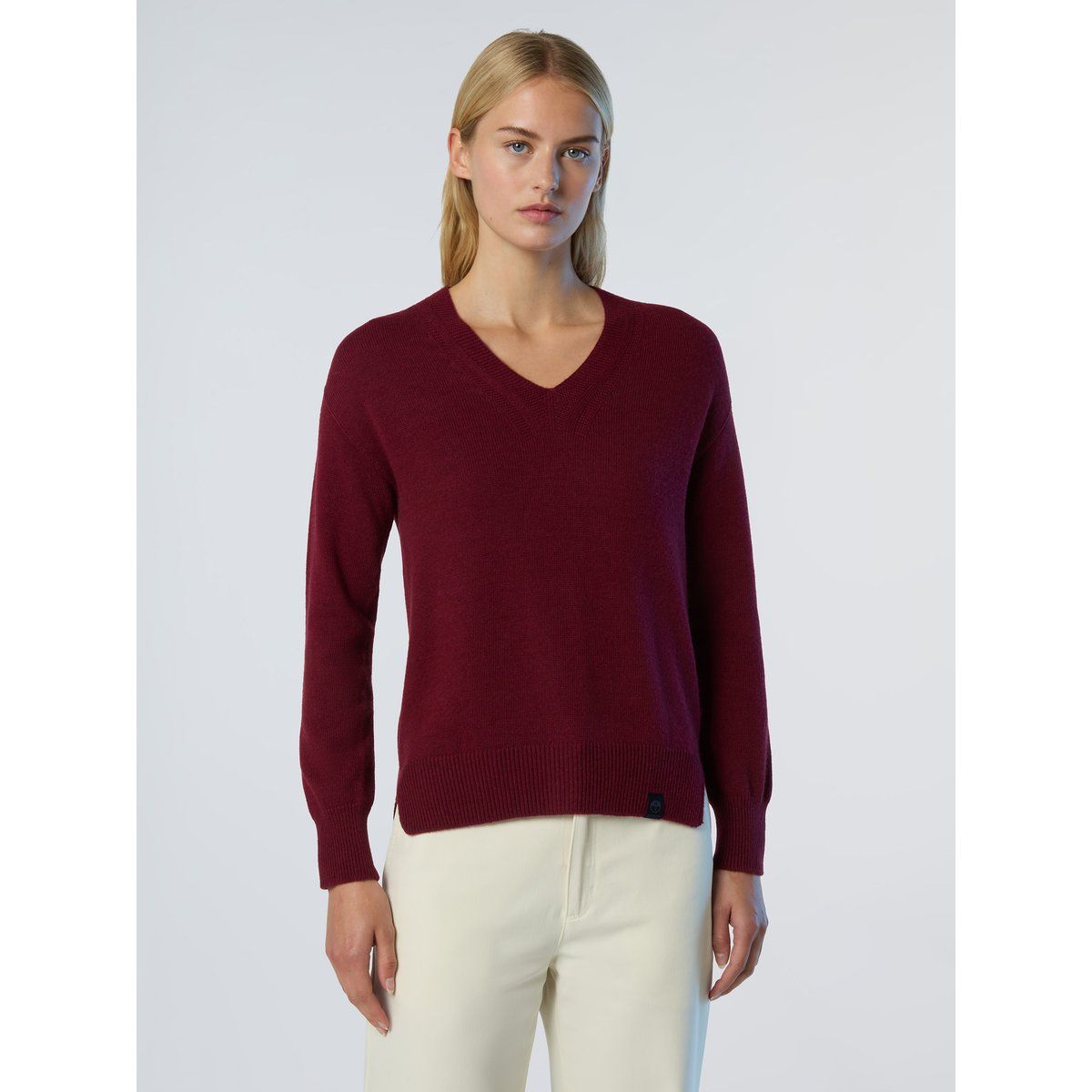 V-Ausschnitt Strickpullover aus Kaschmirmischung