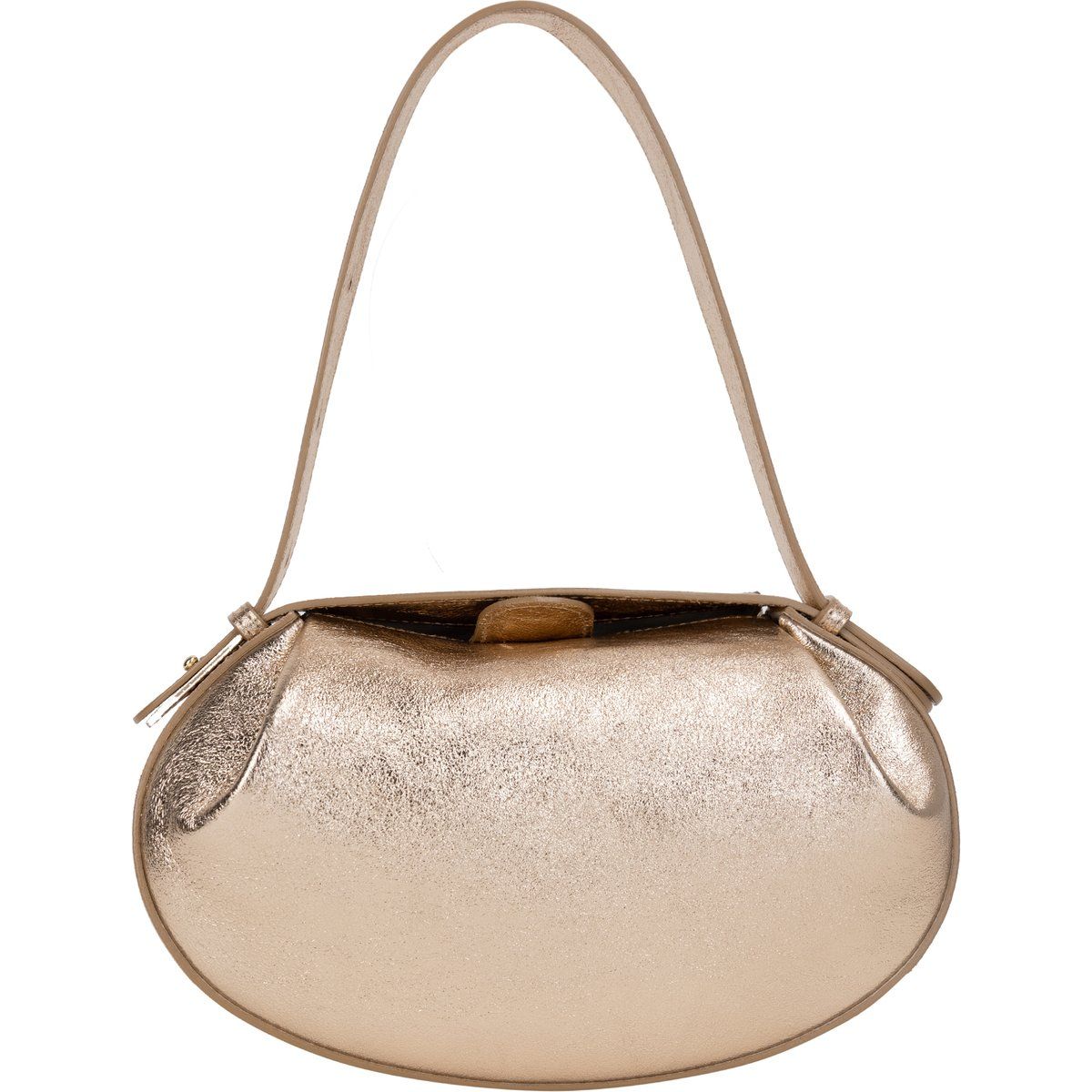 Metallische Abendtasche mit Trageriemen