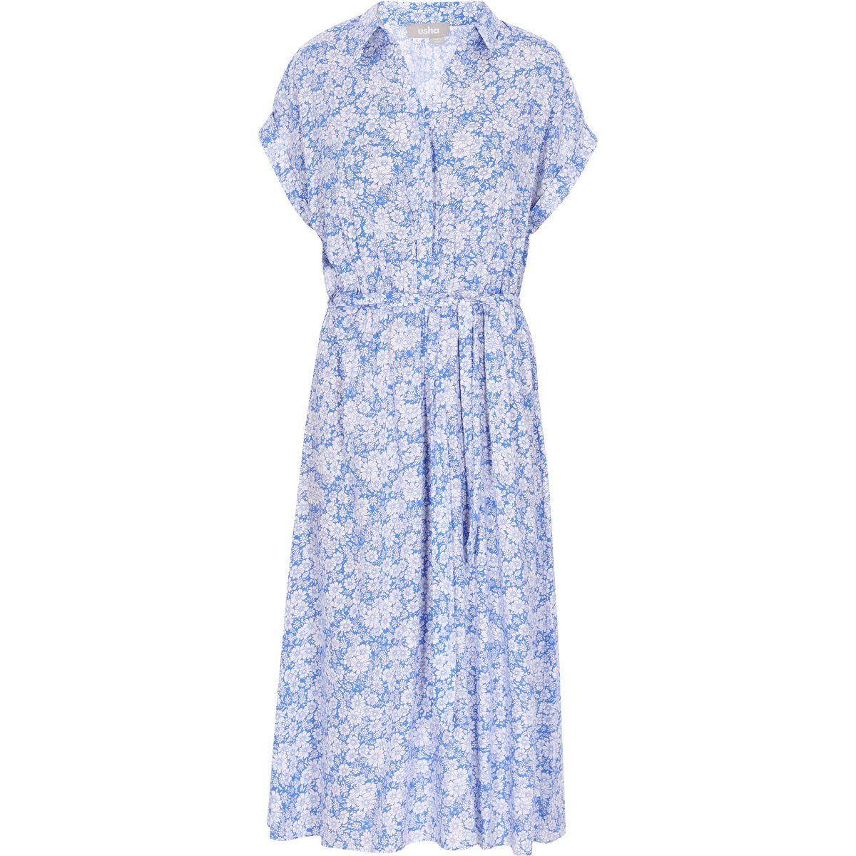Midi-Hemdkleid mit Blumenmuster