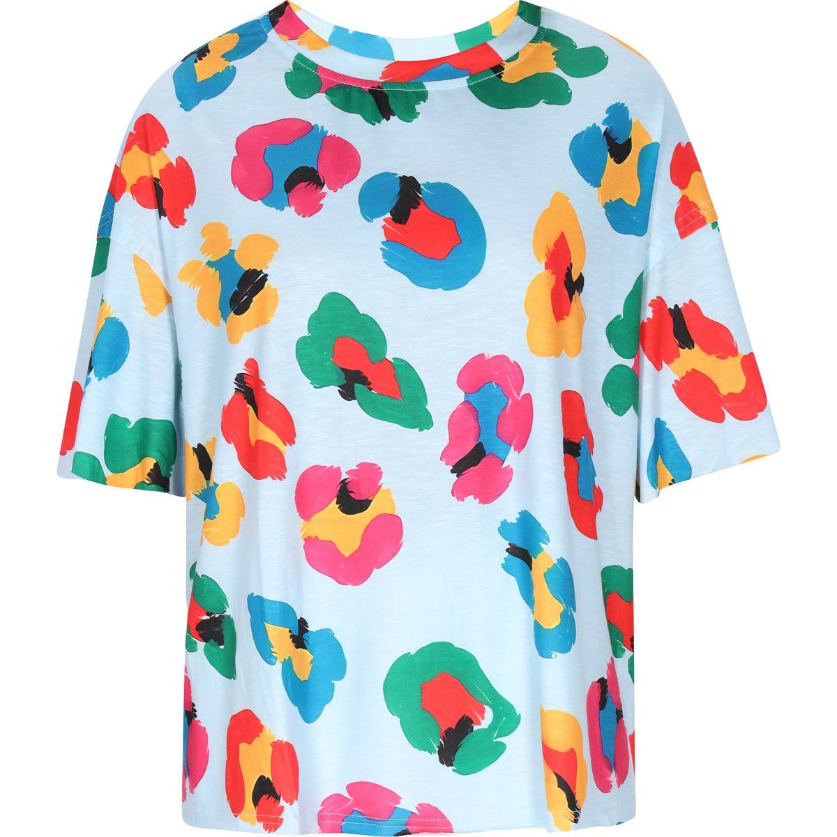 Oversized T-Shirt mit buntem Leopardenmuster