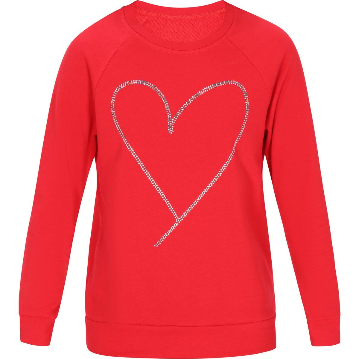 Rotes Sweatshirt mit Herz und Strass