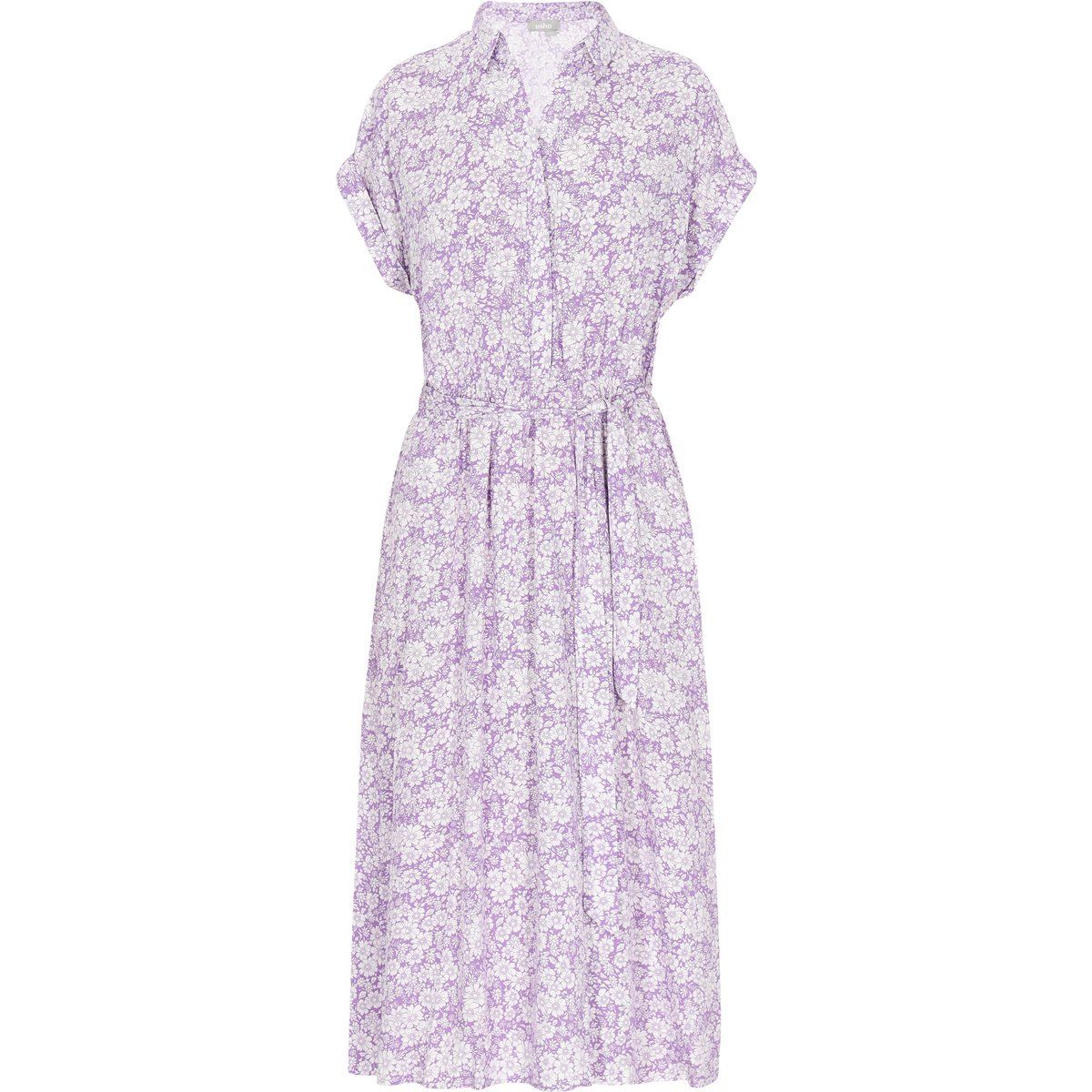 Midikleid mit Blumenmuster und Hemdkragen