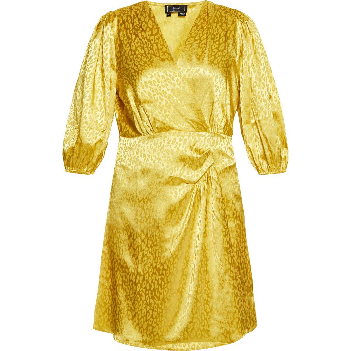 Mini-Kleid mit V-Ausschnitt und Animal-Print