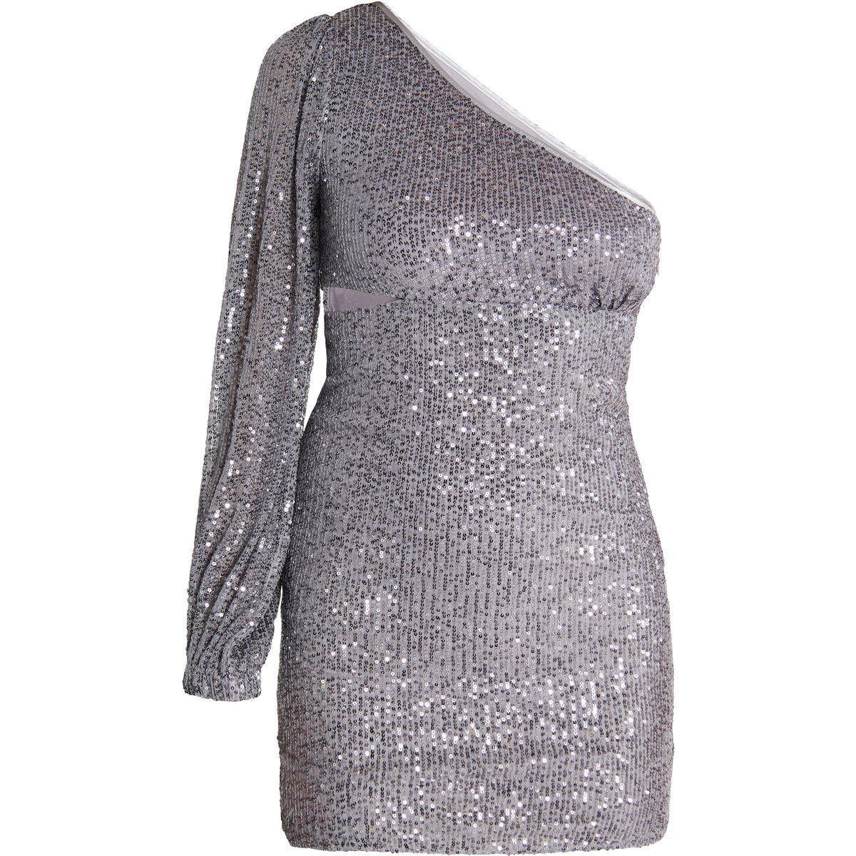 Pailletten-One-Shoulder-Party-Minikleid