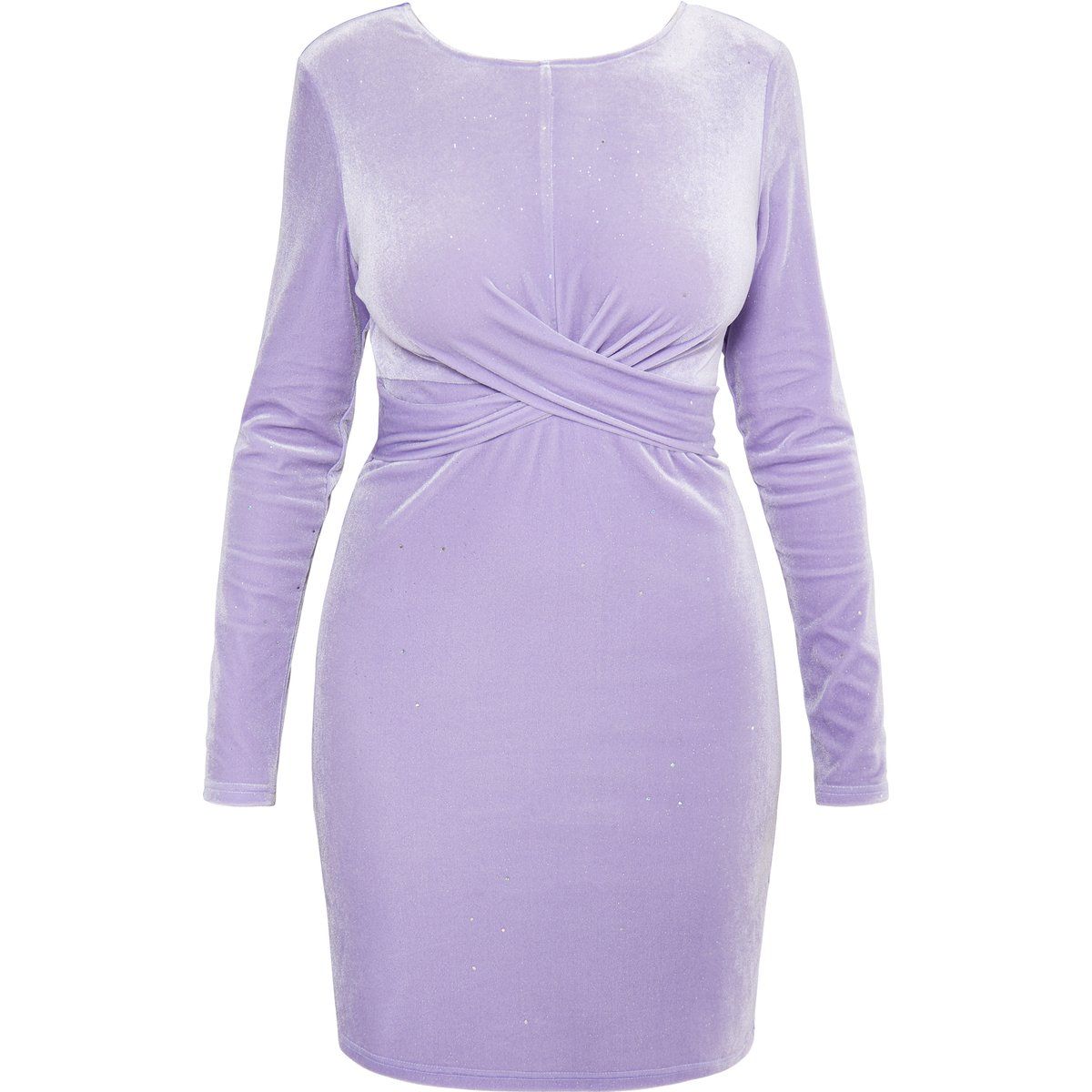 Funkelndes Samt Mini-Kleid mit langen Ärmeln