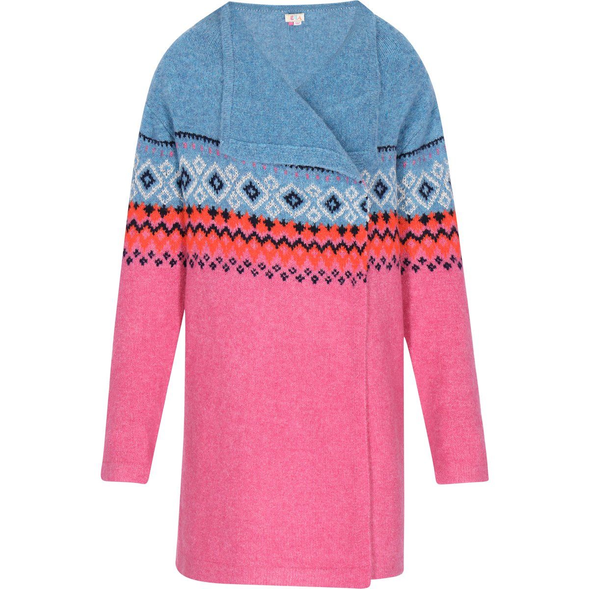 Strickmantel mit Fair Isle Muster