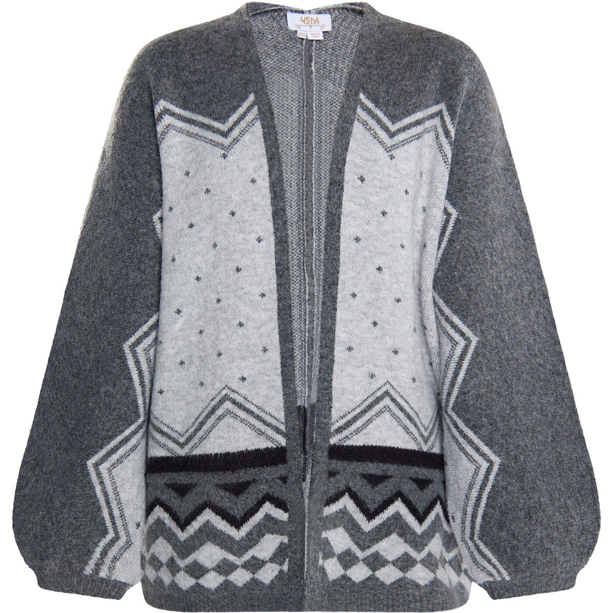 usha Strickcardigan Damen Grau Mehrfarbig