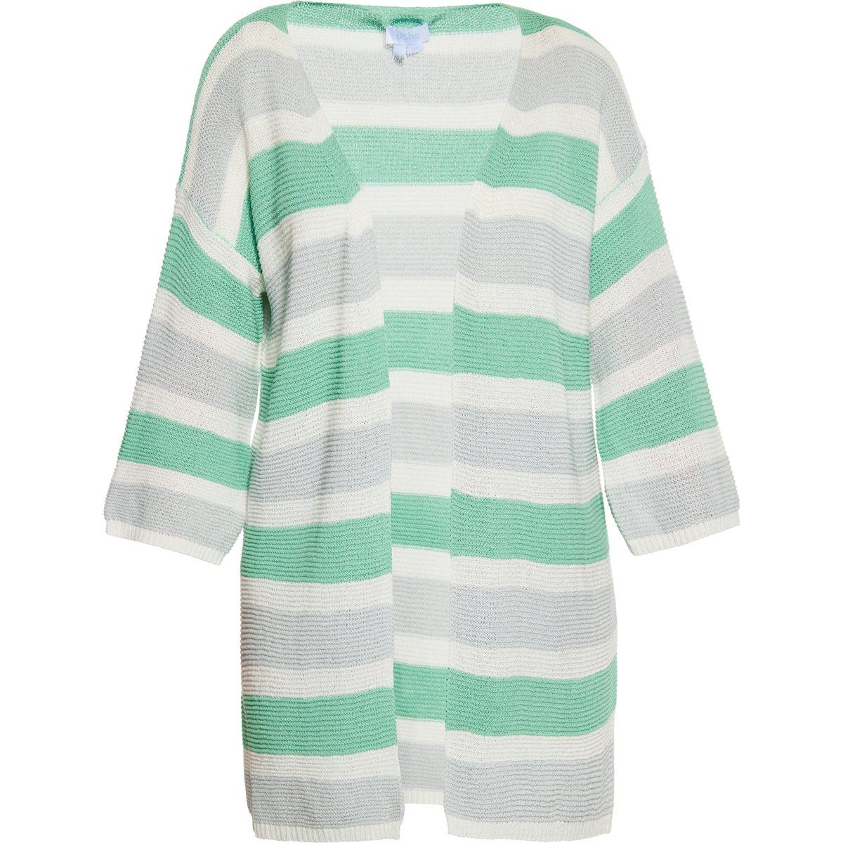 Gestreifte offene Strickjacke
