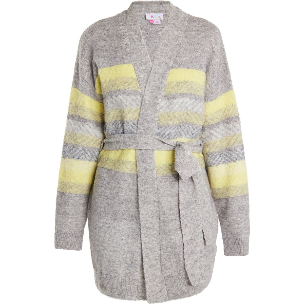 IZIA Strickjacke Damen Grau Mehrfarbig