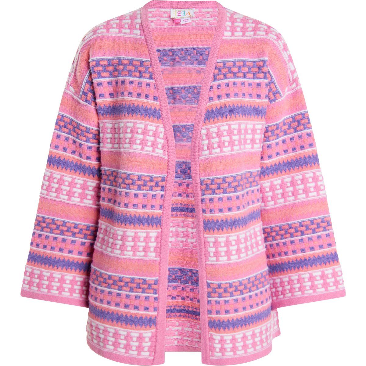 IZIA Strickjacke Damen Rosa Mehrfarbig