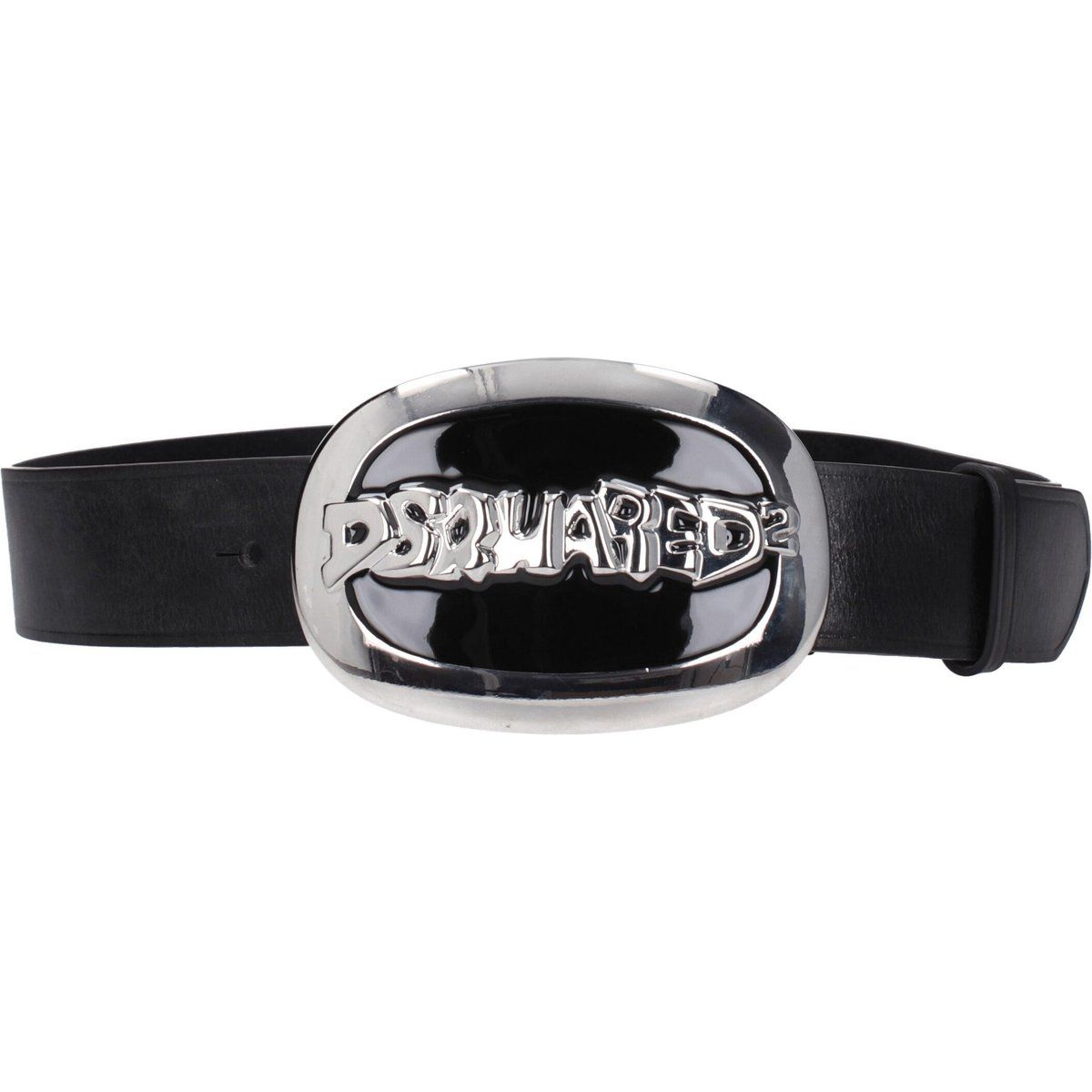 Dsquared2 Schwarzer Ledergürtel mit Logo-Schnalle