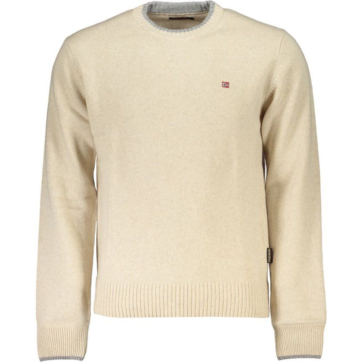 Klassischer Wollpullover mit Rundhalsausschnitt