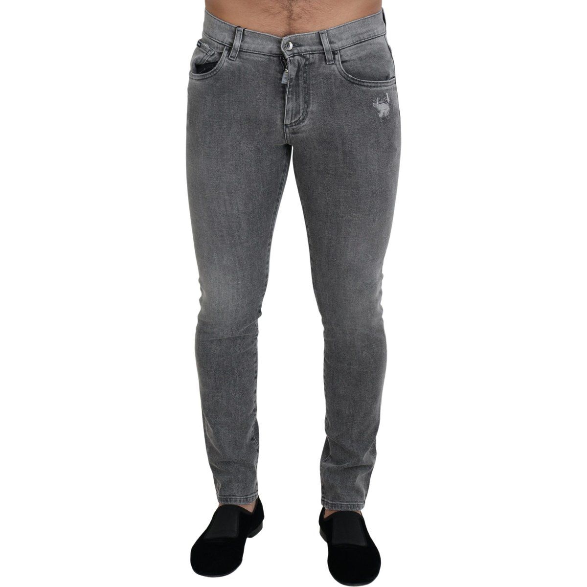 Schmale Jeans mit Distressed-Effekten