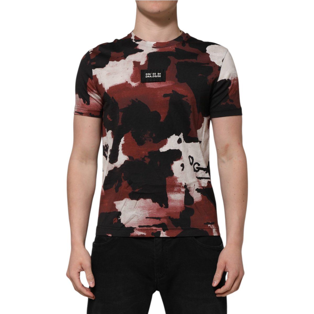 T-Shirt mit abstraktem Print und Rundhalsausschnitt