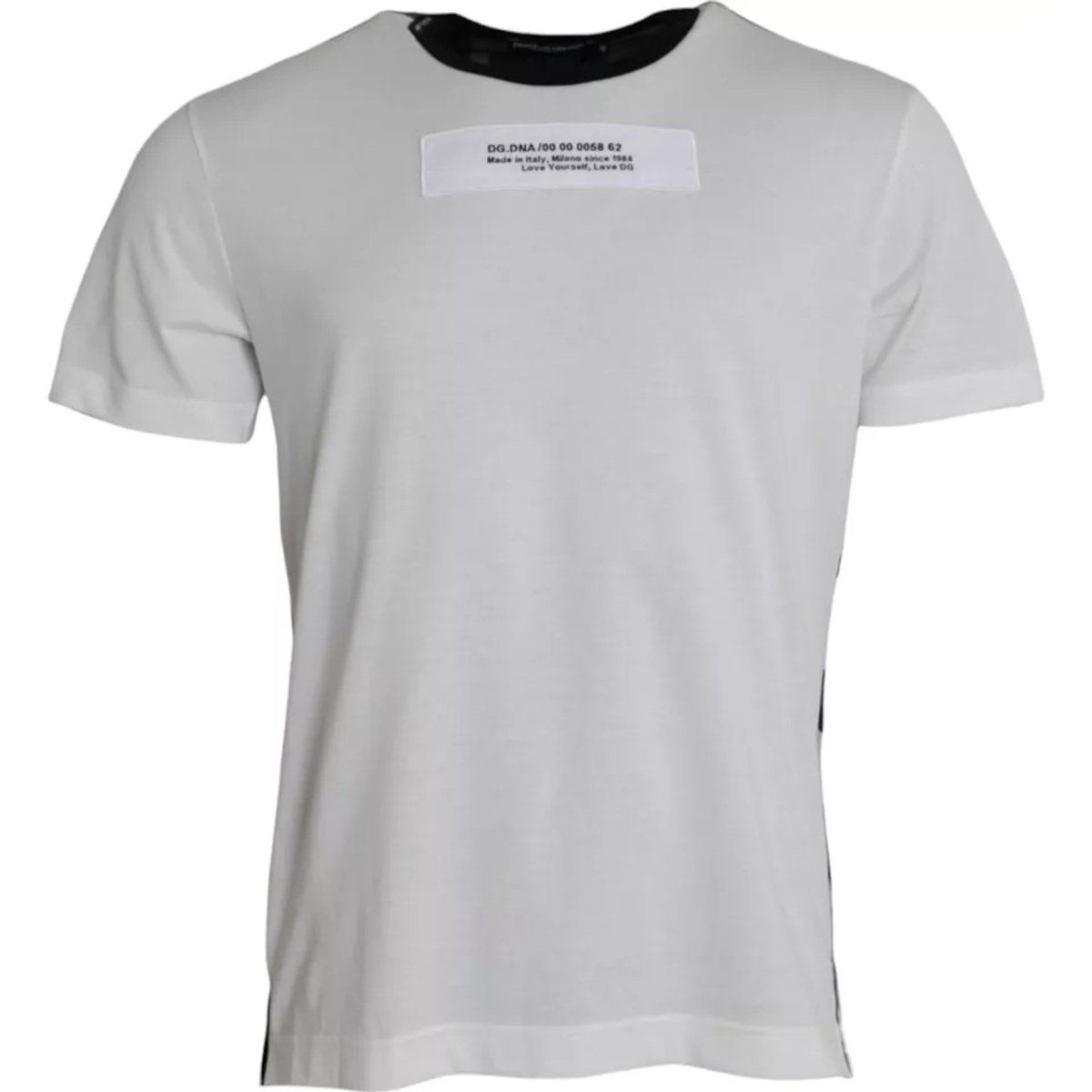 Minimalistisches Baumwoll-T-Shirt mit Etikett