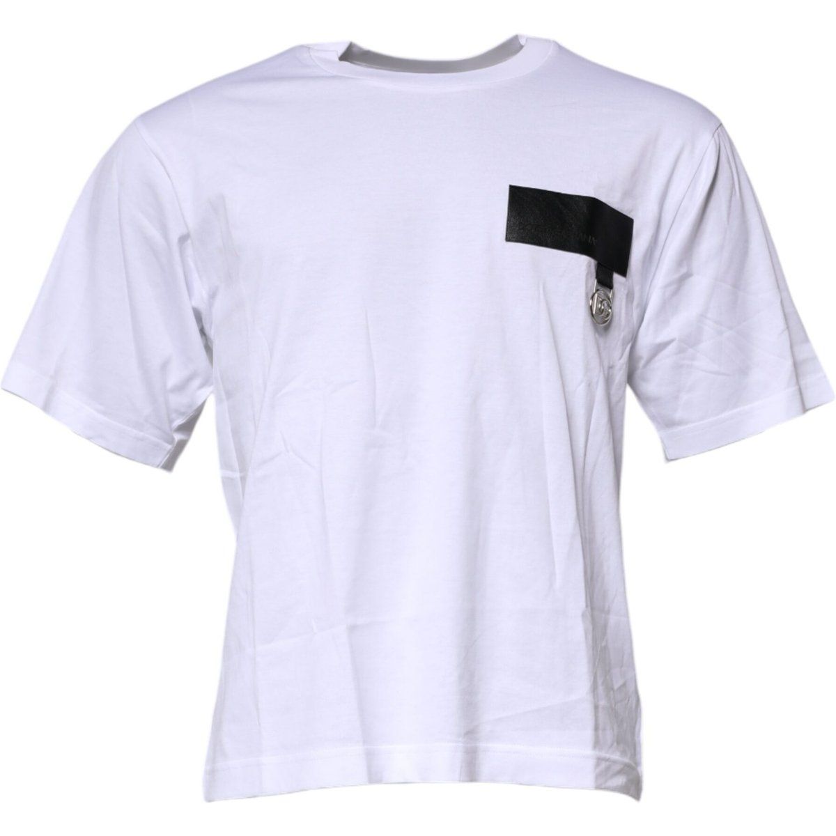 Baumwoll-T-Shirt mit Brust-Patch