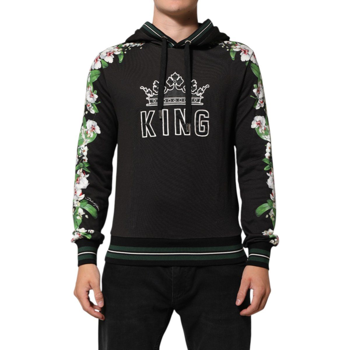 Blumenärmel Grafik Hoodie