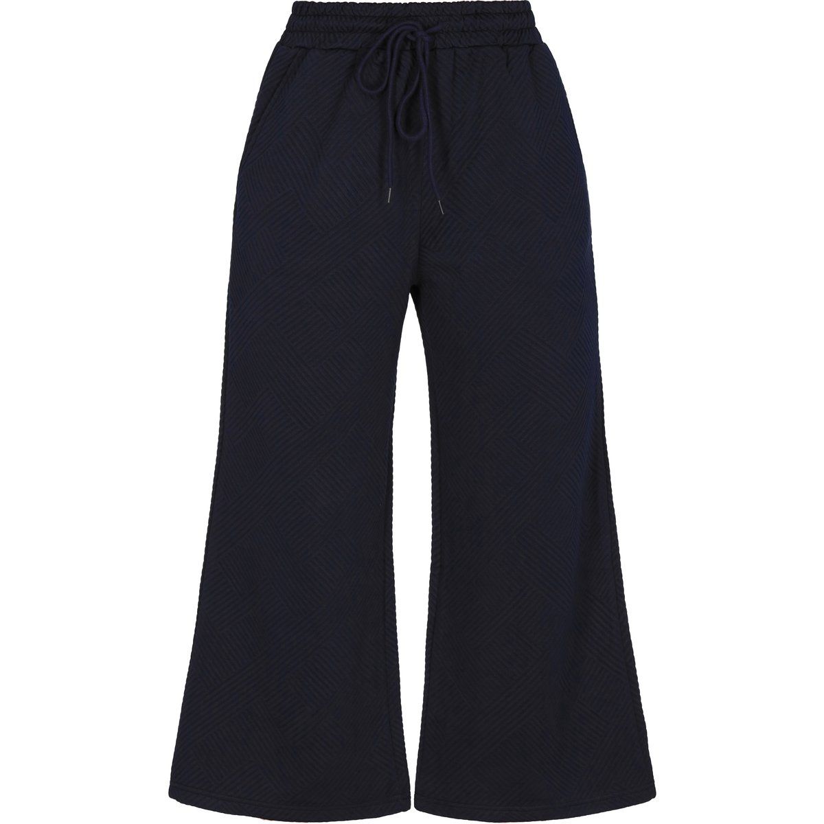 Strukturierte 7/8-Hose mit weitem Bein