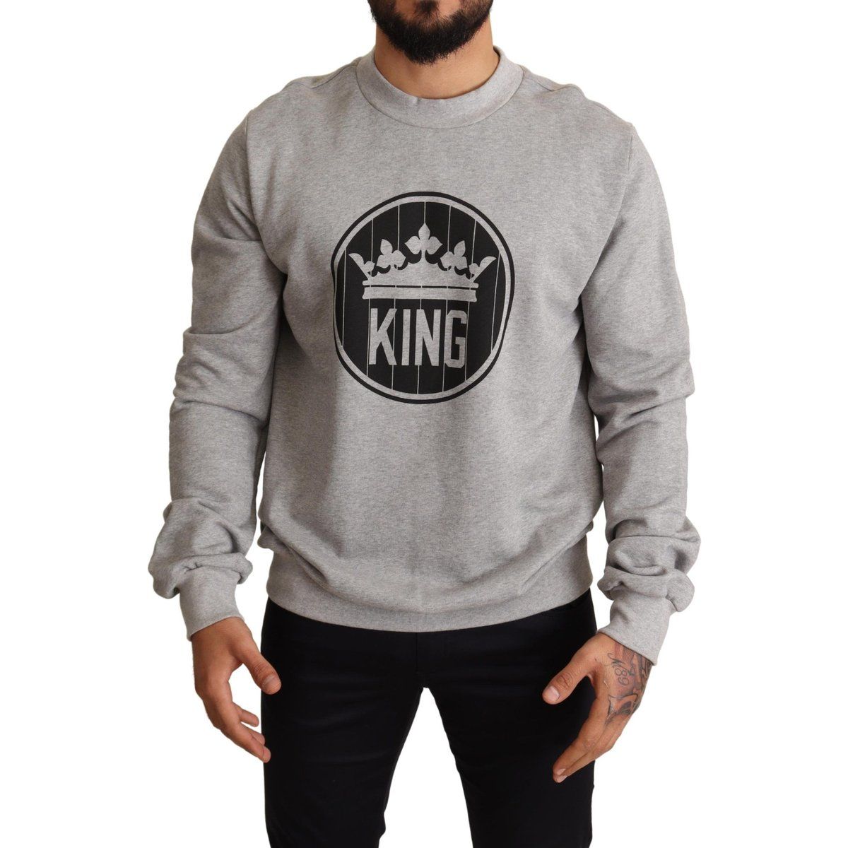 Sweatshirt mit Rundhalsausschnitt und König-Grafik