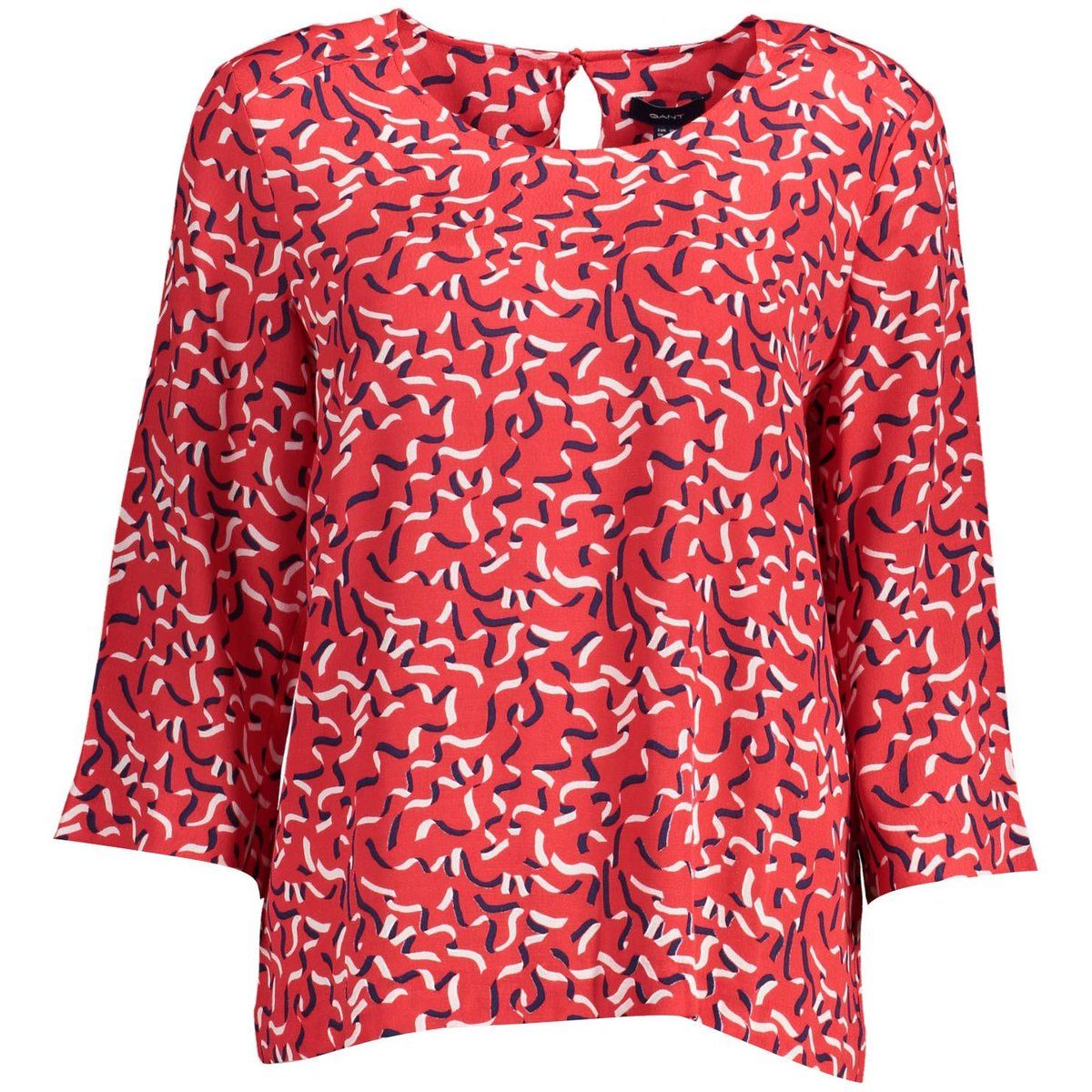 34-Ärmel Bluse mit abstraktem Druck
