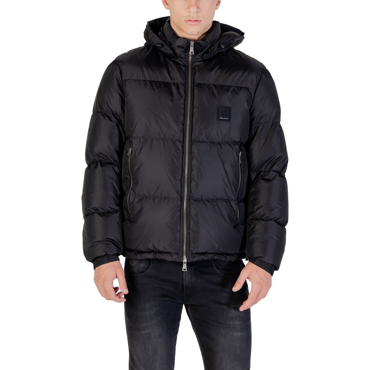 Klassische gepolsterte Pufferjacke mit Kapuze